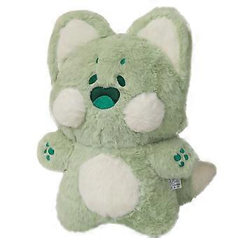 Plush Pillow Cute Cat and Red Panda Stuffed Animal, Soft Matcha Green Cuddle Toy 16 Inch