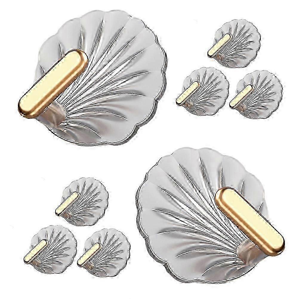 8Pcs Wall Hook Decorative Hooks compatible Hanging Towels Transparent Shell Design