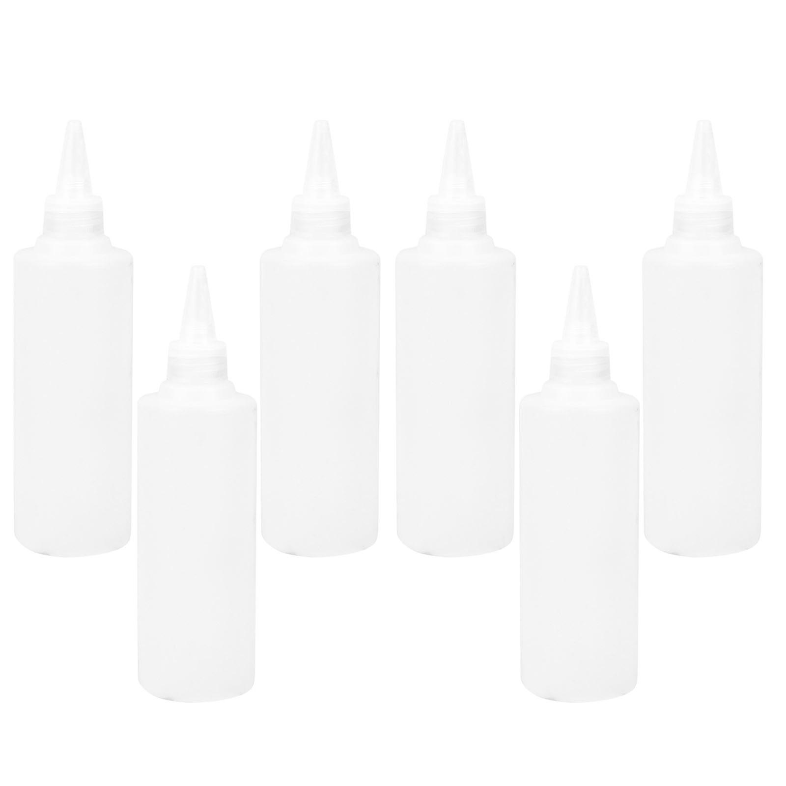 Tip Applicator Bottle Plastic for Storage 6Pcs 250Ml Clear White Squeeze Bottle