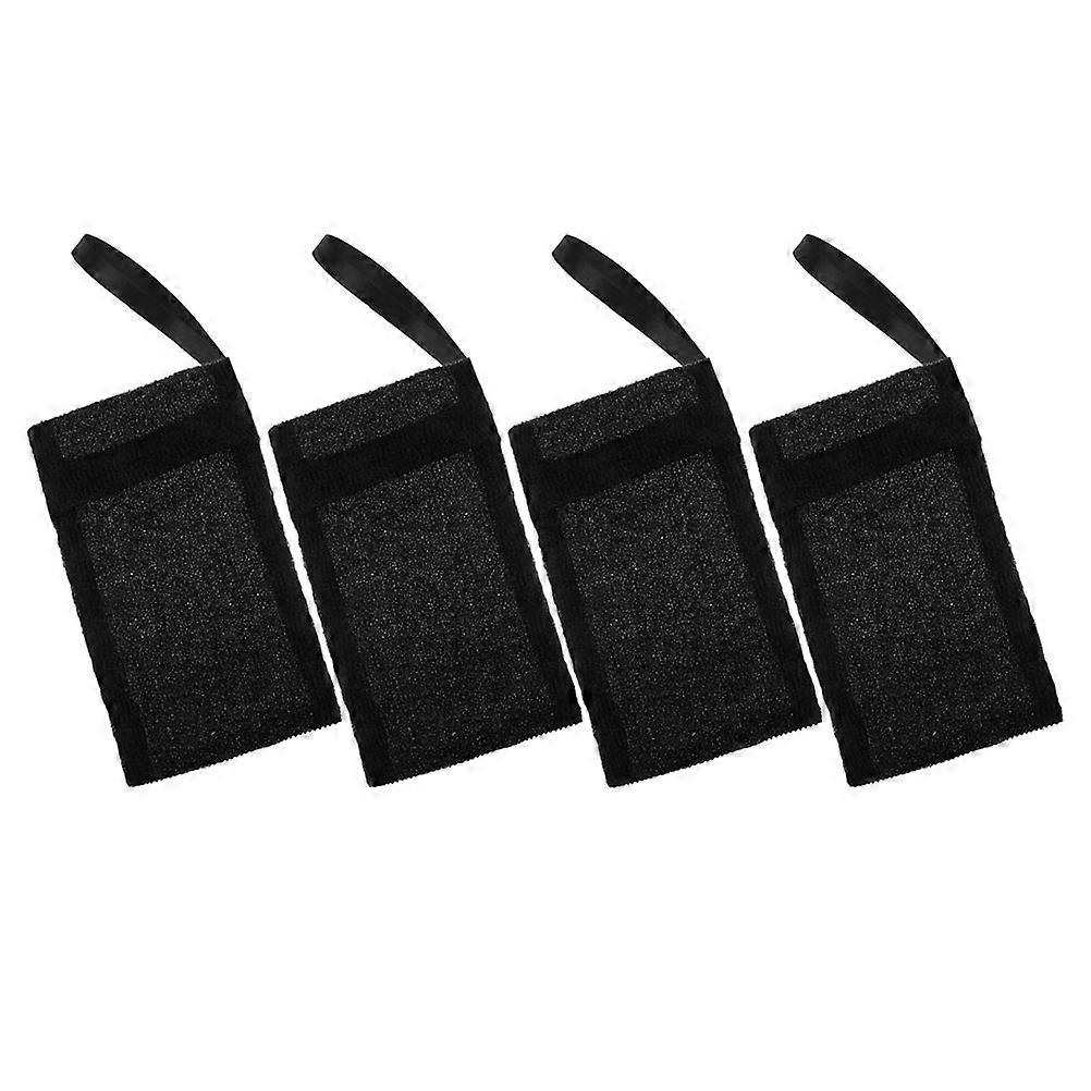 Nylon Soap Saver Bag for Storage with Drawstring 4Pcs Black Set