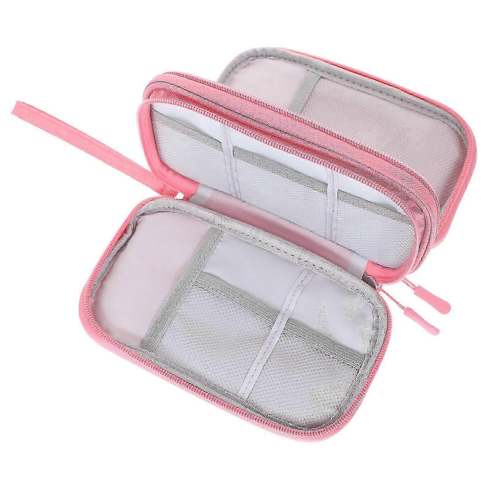 Electronics Storage Pouch Digital Organizer for Storage Pink