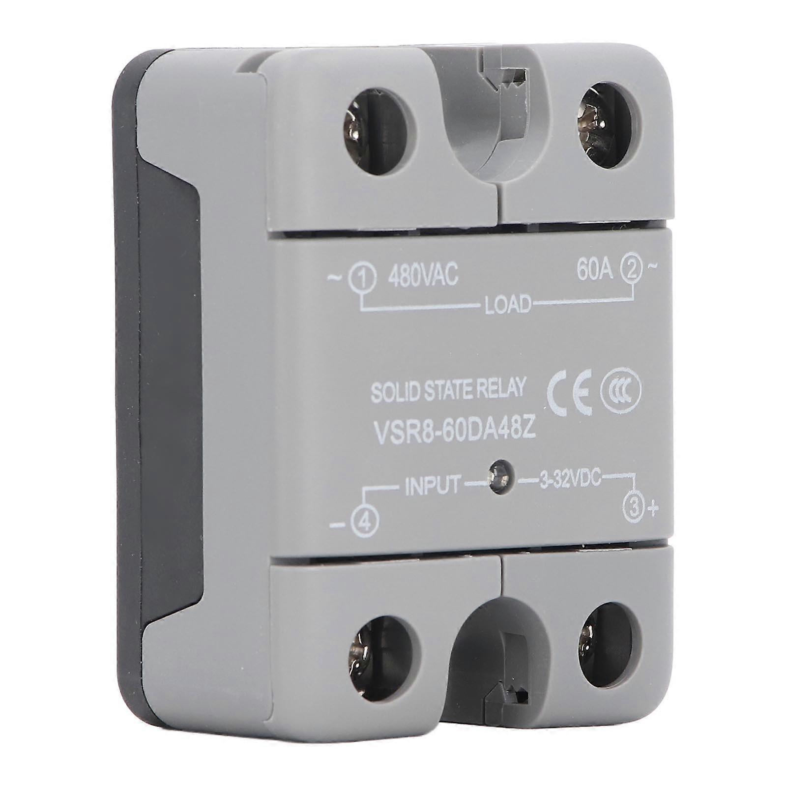Solid State Relay Module 60A 3 to 32VDC Input 60A 480VAC Output DC to AC Solid State Relay