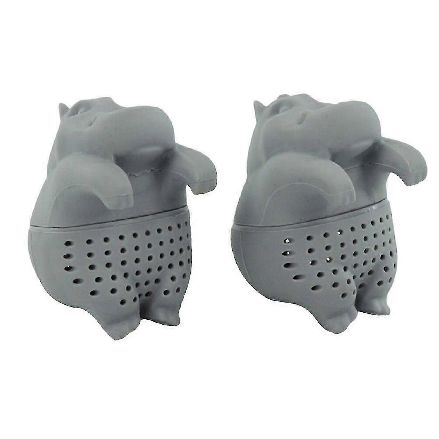 Hippo Silicone Tea Infuser Tea Loose Leaf Tea Strainer Filter Diffuser Kitchen Tools Gadgets (Grey)