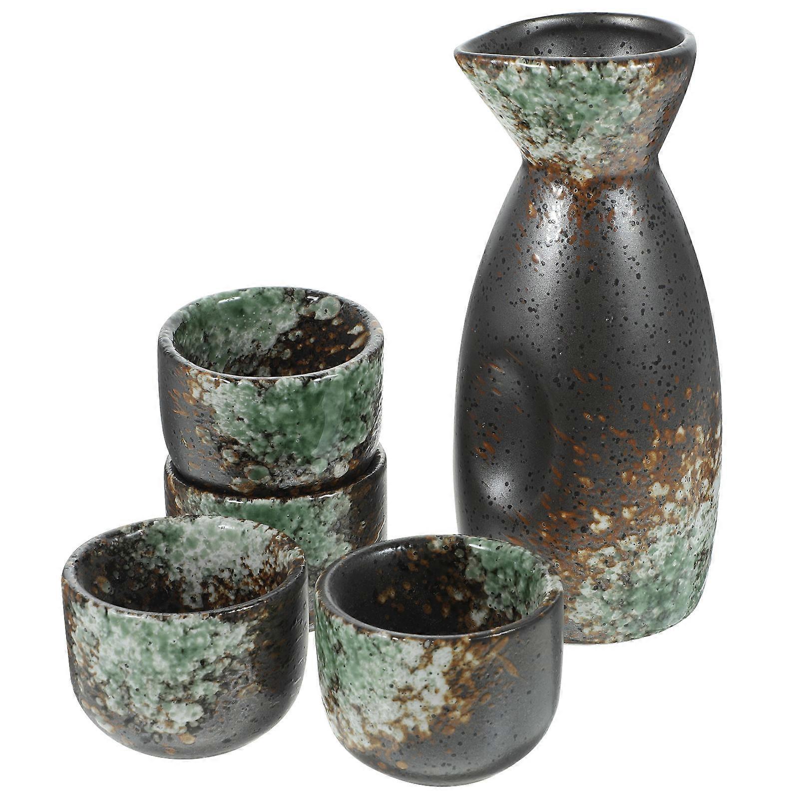 Ceramic Japanese Sake Set Sake Pot for Drinking 1Set