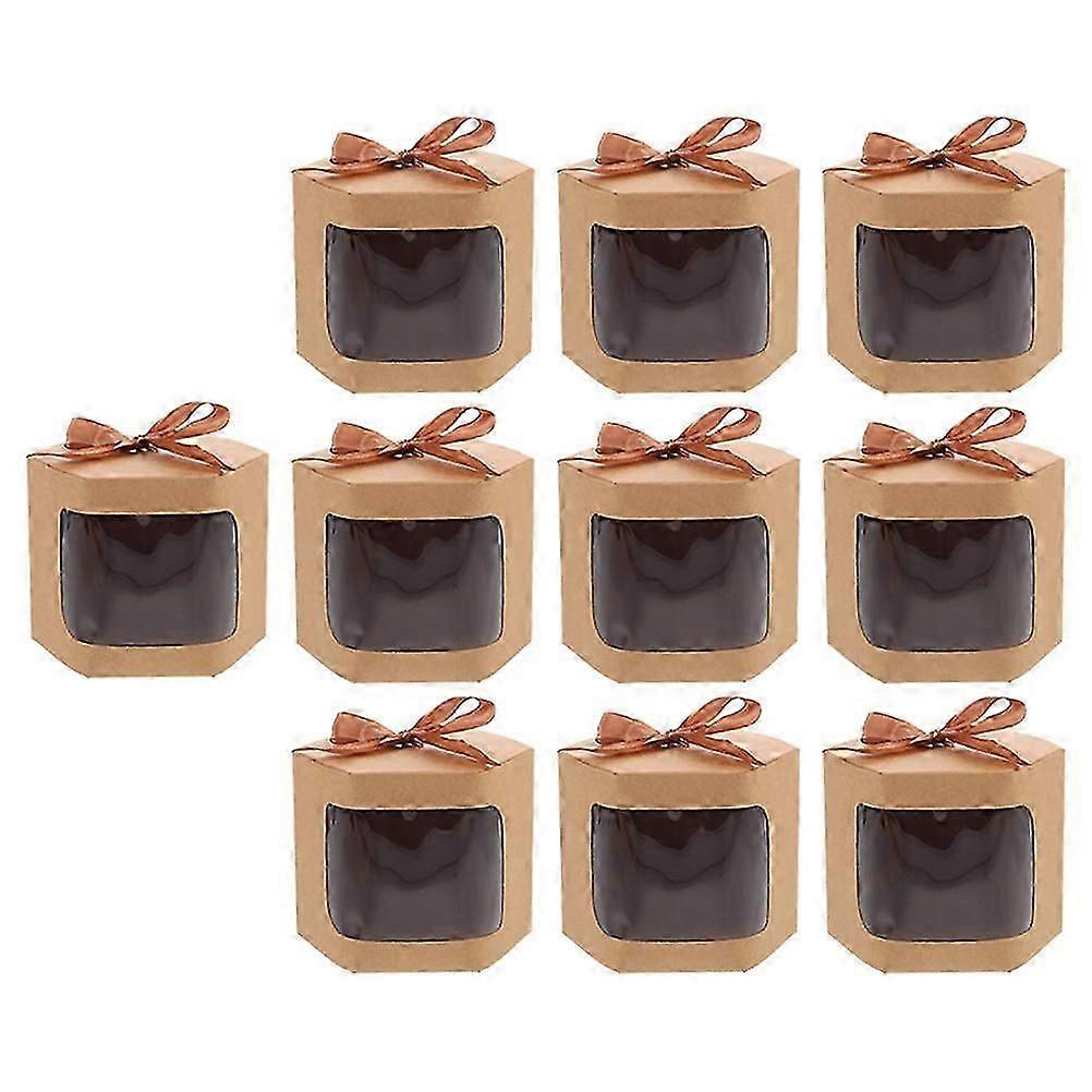 Khaki Paper Candy Gift Boxes Box for Storage Use 10Pcs Packaging