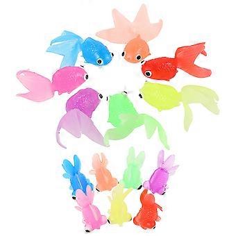 Lot de 14 poissons rouges flottants réalistes pour le bain, décoration d'aquarium, petits poissons rouges colorés