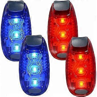 4pcs LED Safety Light for Riders Bikes Dogs Kids Boats Turn Signals/Warning High Visibility Strobe Clip