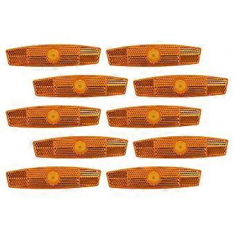 Reflective Warning Bike Reflectors for Replaceable Wheel 10Pcs Orange Plastic