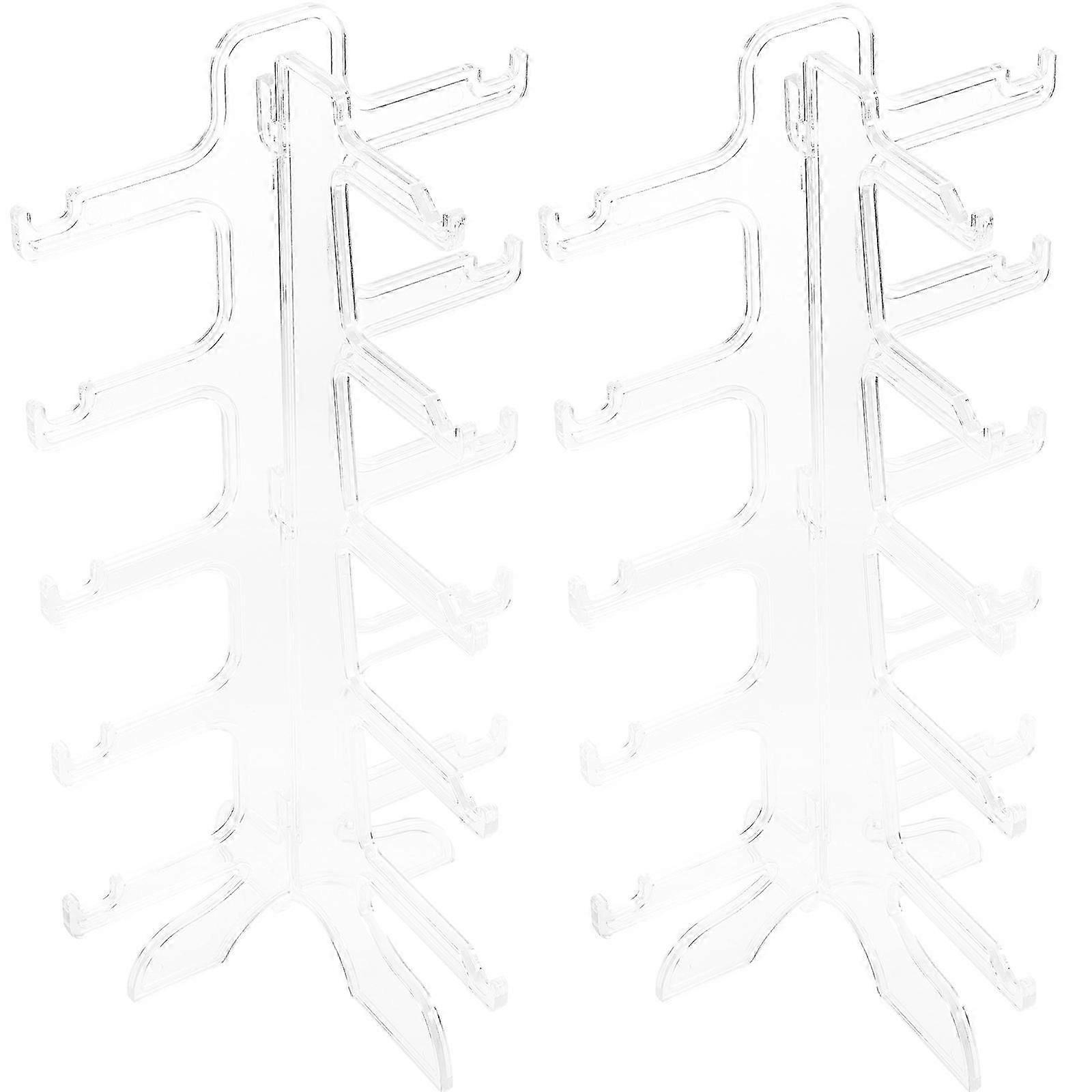 2Pcs Clear Eyeglasses Display Stand Riser, Sunglasses Holder for Home Store