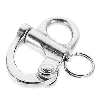 Fixed Spring Snap Leash Hook Stainless Steel 316 Mini Fixed Snap Shackle With Fixed Round Ring Marine Boat Rigging Hardware