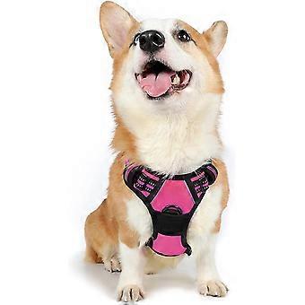 Hundegeschirr Hundegeschirr, Anti-Pull-Haustiergeschirr mit 2 Leinenclips, verstellbare weich gepolsterte Hundeweste, reflektierende Oxford Haustierweste Outdoor mit einfachem Kontakt