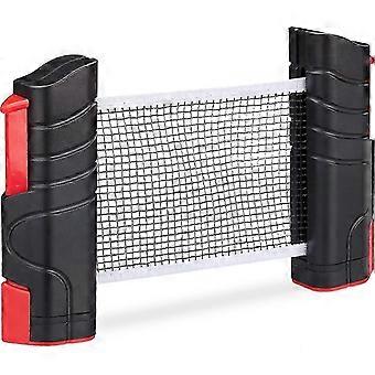 Extensible Table Tennis Net, 176 cm Wide, Portable Ping Pong Net for Home Office Outdoor, Fits Tables up to 5 cm Thick, Black/Red