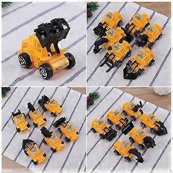 6pcs Mini costruzione camion ingegneria veicolo giocattoli educativo camion modello giocattoli torta tooper decorazione