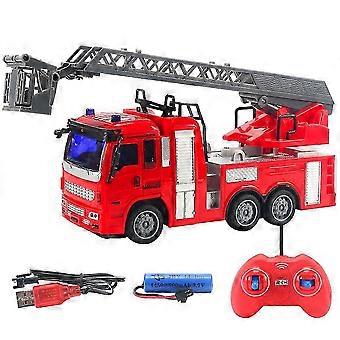 high qualityWireless Remote Control Fire Truck Toy Cars With Led Lights Engineering Cars Model compatible Children Gifts