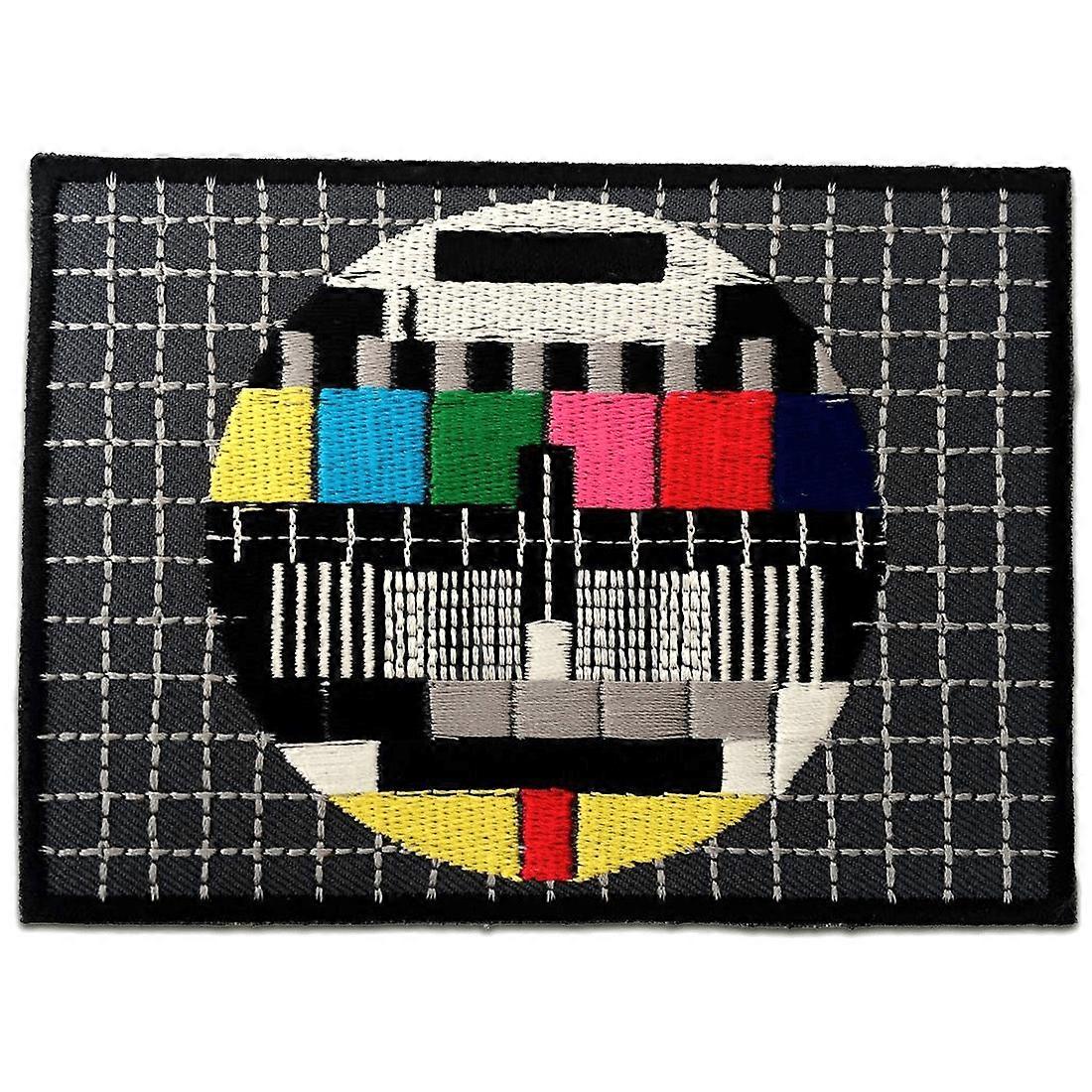 Patch / iron-on patch - Tv test image - colourful - 7.6 x 5.5 cm - Appliqué patch