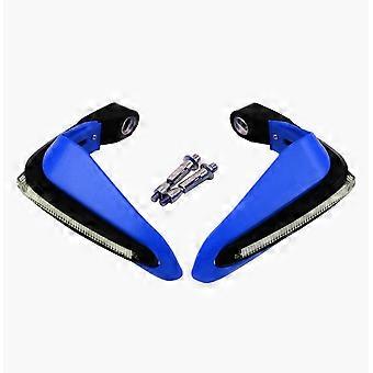 Blue 2 Pcs Universal Motorcycle Hand Guards with LED Light Motorbike Handlebar Guard