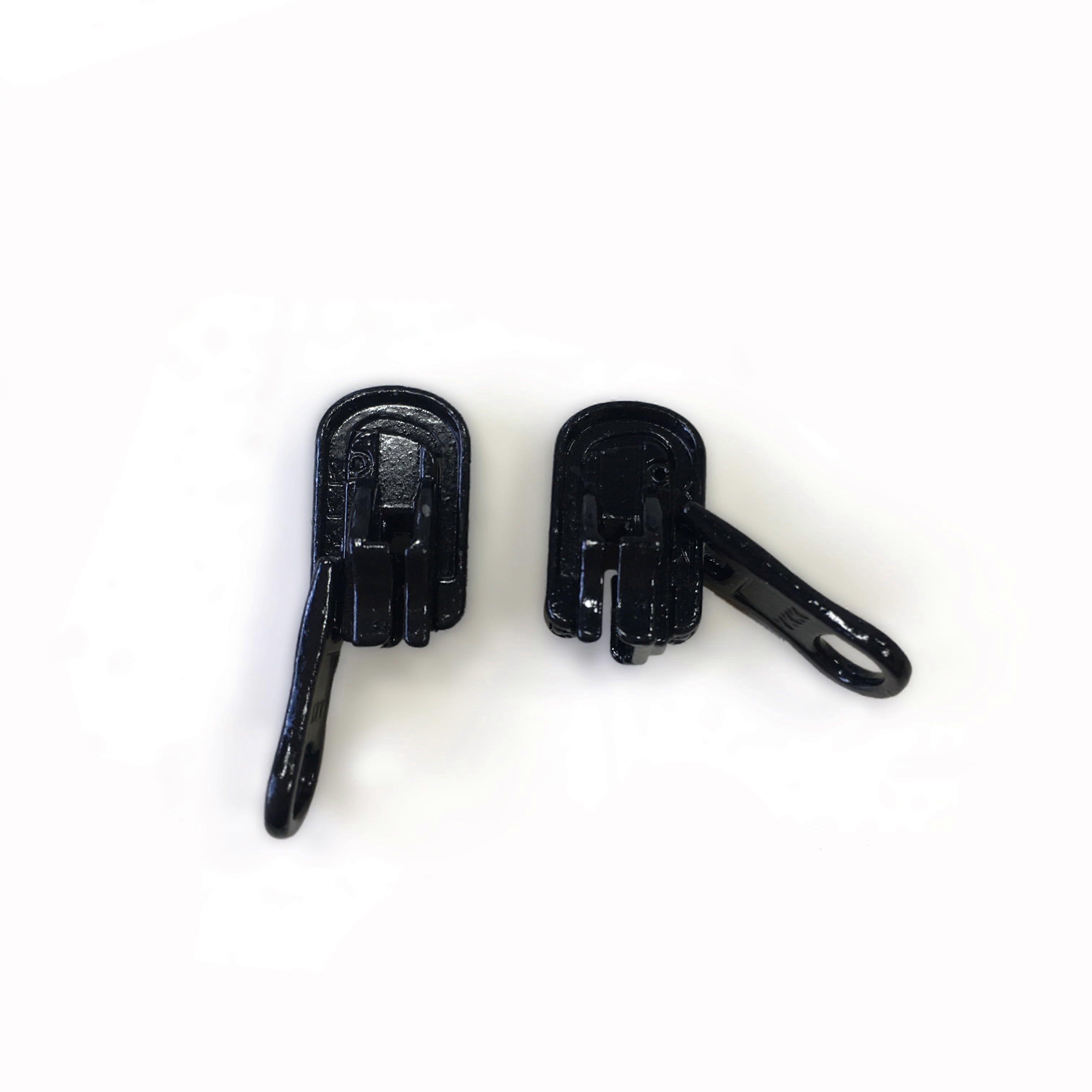 #5 Nylon Reversible Zipper Slider Pull Black - 5 pack
