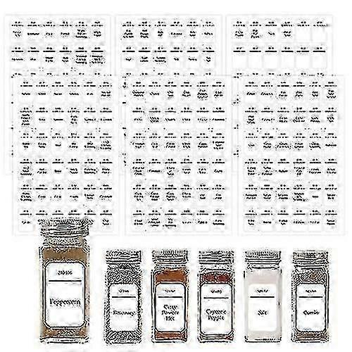 216 Pcs Spice Printed Jar Étiquettes