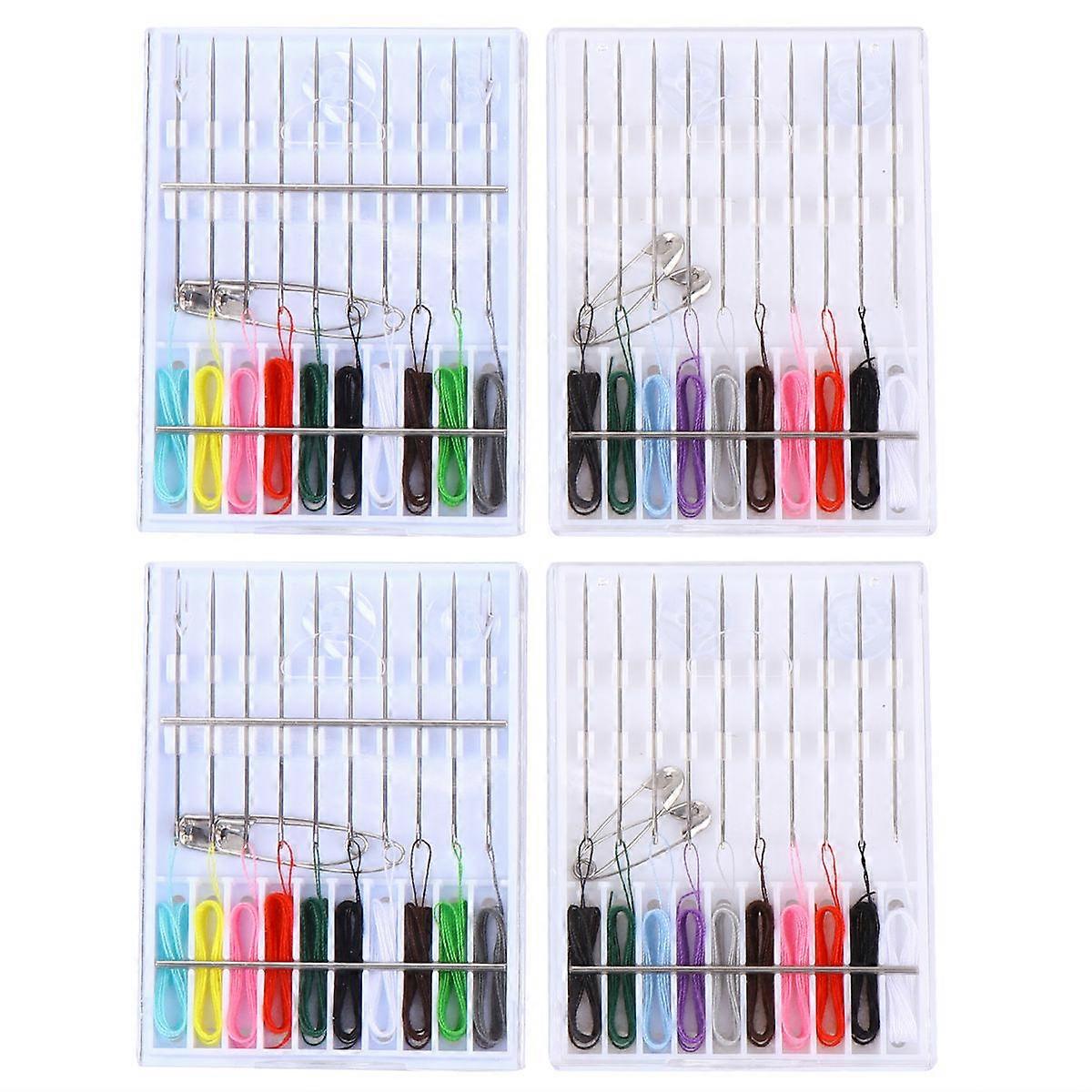 Sewing Set Portable Sewing Needle Thread Tools with 4 Boxes Included