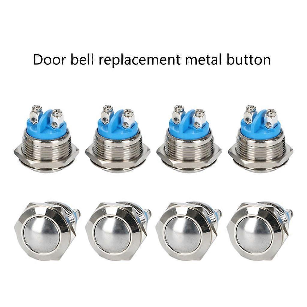 4pcs Metal Button Replacements  Friendly Metal Button Suitable for Doorbell