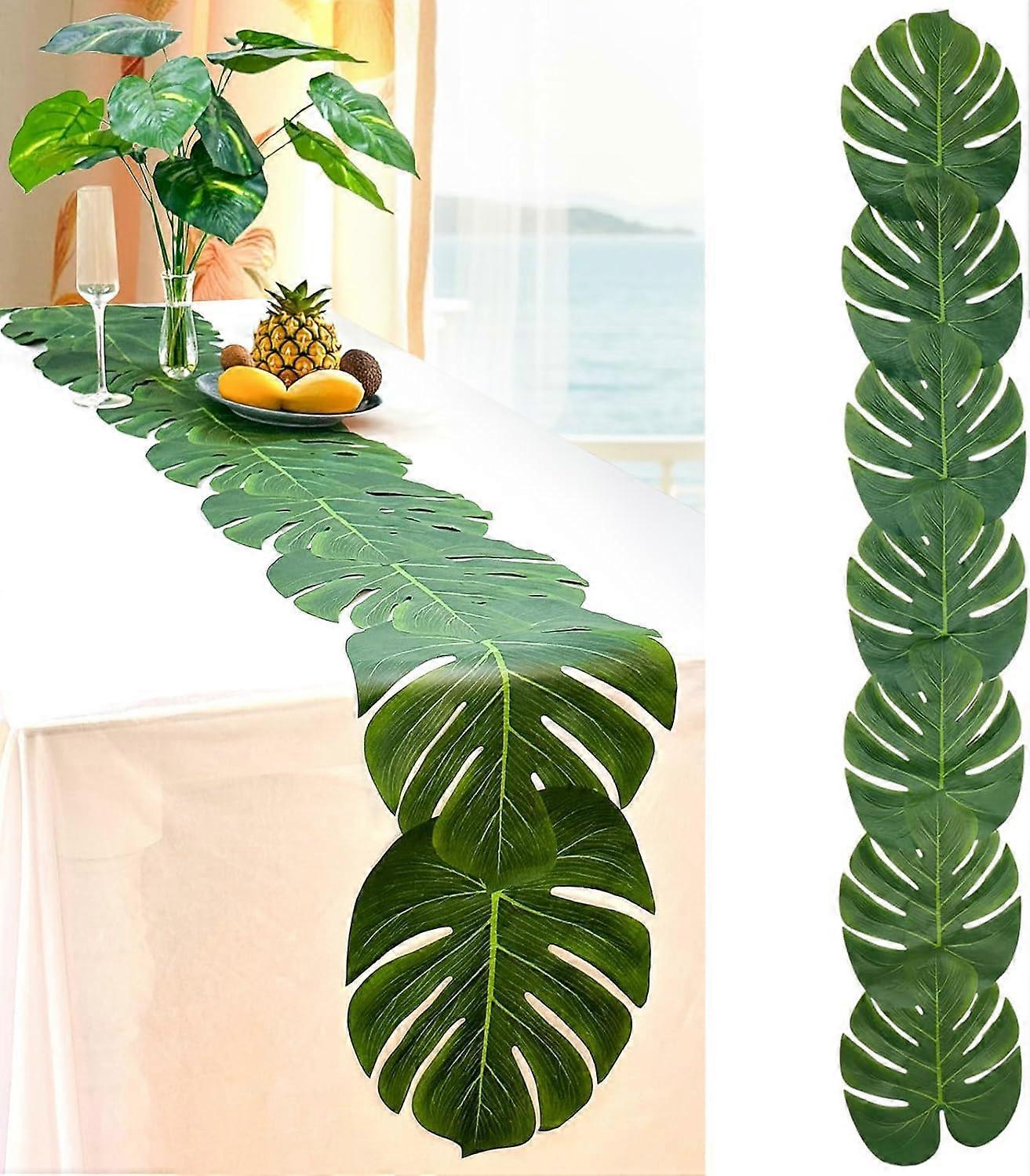 Artificial Monstera Table Runner Artificial Palm Leaf Table Runner Tro