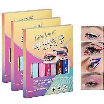 1-3X 8 Kleuren Vloeibare Eyeliner Pen Set Waterdichte Langdurige Mat Gekleurde Eye Liner Cosmetische Sneldrogende Witte Groene Liner Make-up Kit