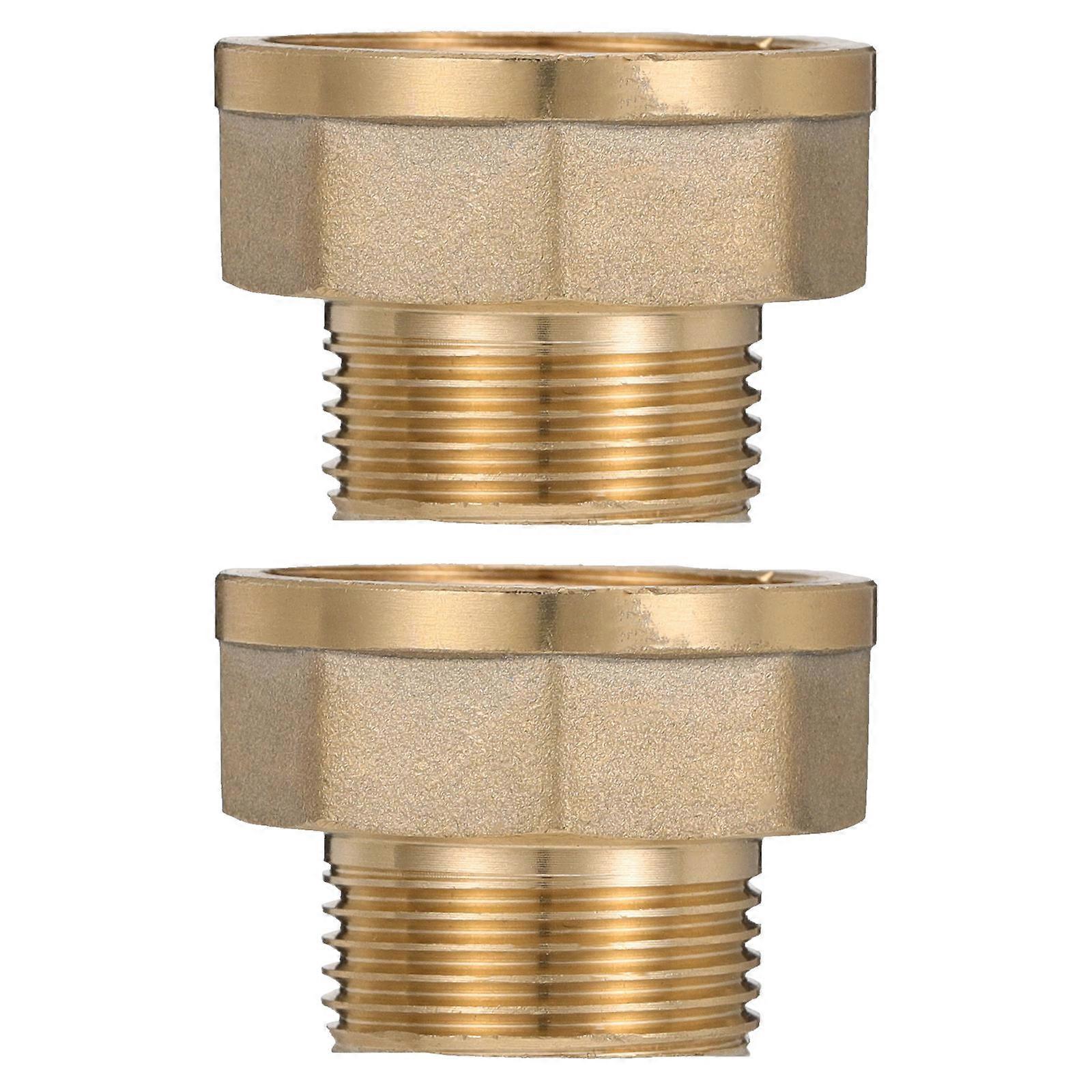 2pcs Threaded Brass Coupler Reducing Brass Pipe Fitting (1 Inch X3/4 Points)