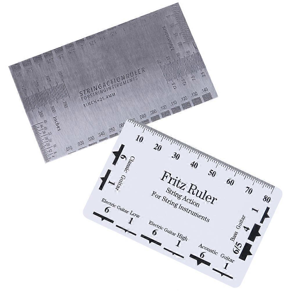 2pcs String Action Gauge Guitar Ruler Measuring Tool String Action Ruler for Guitar