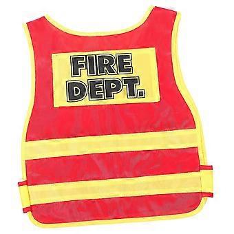 Kids Firefighter Vest Fabric Costume compatible with Toddler Play 2Pcs Set