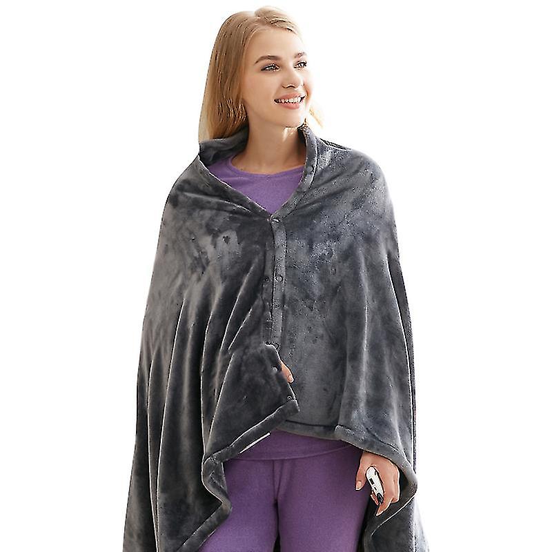 Usb Electric Heating Blanket Warm Shawl Coral Fleece Plush 3-speed Adjust Temperature Winter Large 150x80cm Zipper Washable