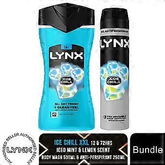 Lynx Ice Chill Antiperspirant Deodorant Spray 150ml & Shower Gel Bundle