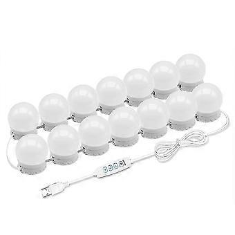 LED Vanity Mirror Lights with 14 Dimmable Bulbs,10 Brightness Levels Adjustable,for Makeup Desk Bath OA