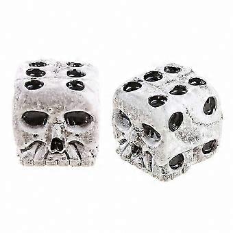 Halloween Skull Dice 2Pcs Resin Skeleton Face Dice Scary Cube Dice for Games