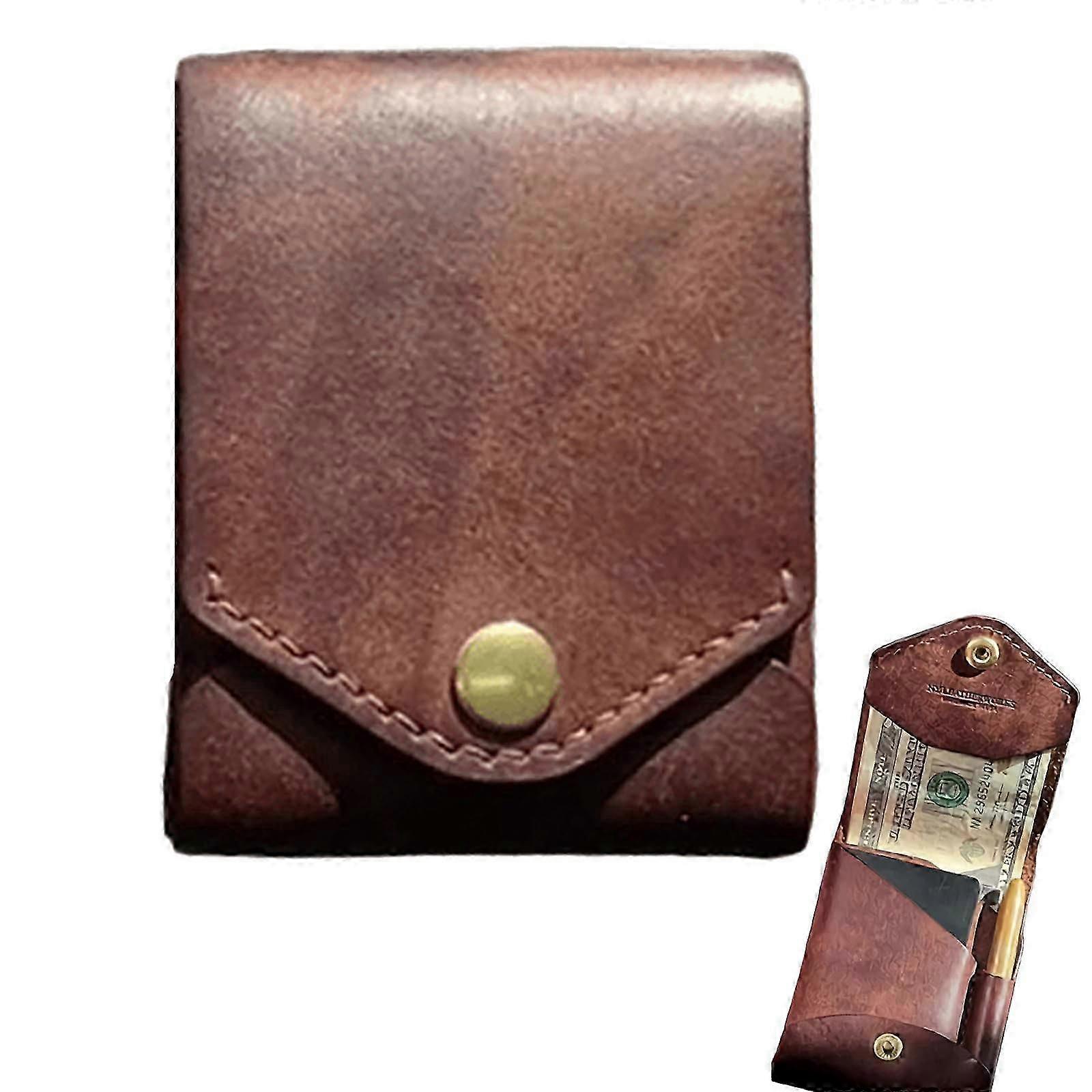 Slim Thin Compact Men's Wallet Handmade PU Leather Multifunctional