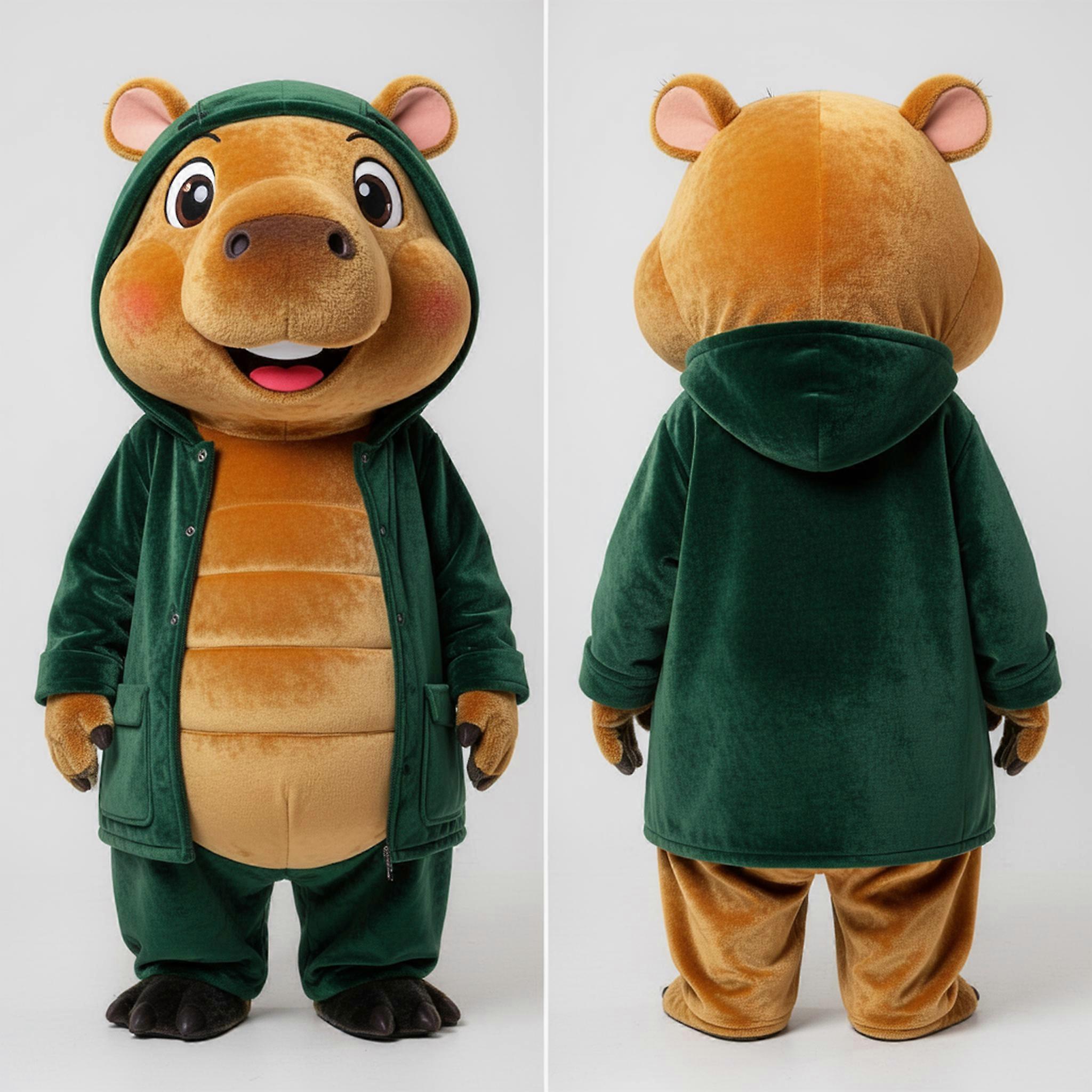 MASTICOT Gold Fleece Smiling Capybara Mascot