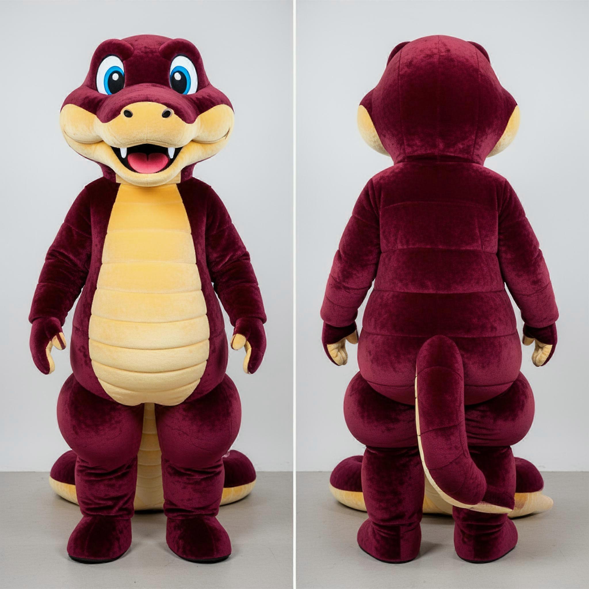 MASTICOT Maroon Rounded Anaconda Mascot