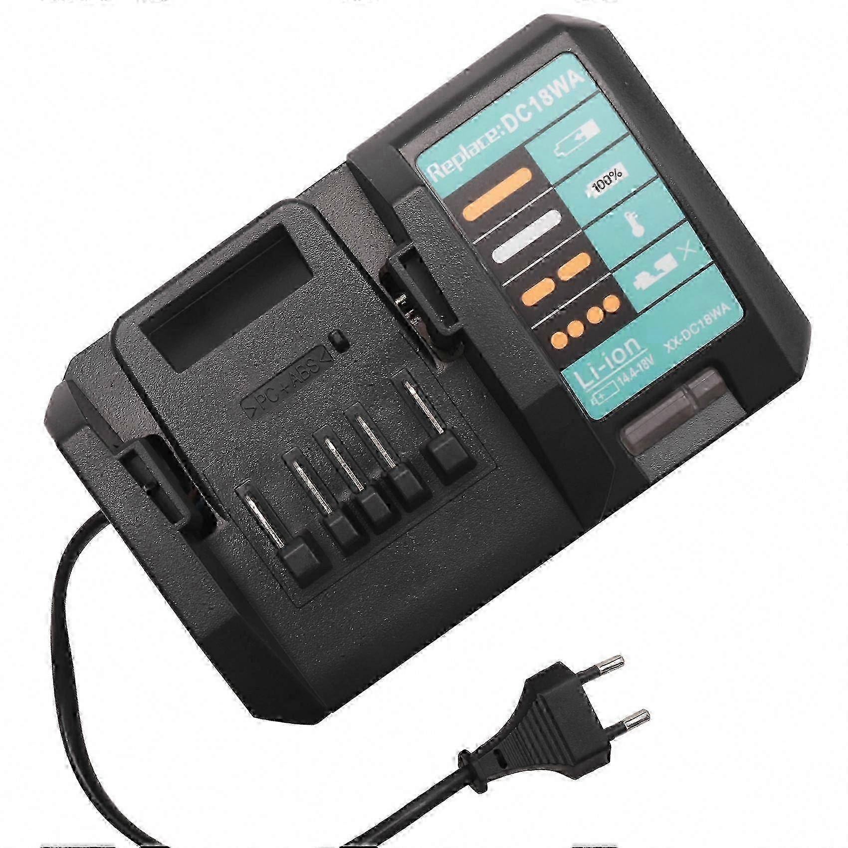 14.4V-18V Cordless Tool Charger Adapter, Compatible with Multiple Models (EU Plug)