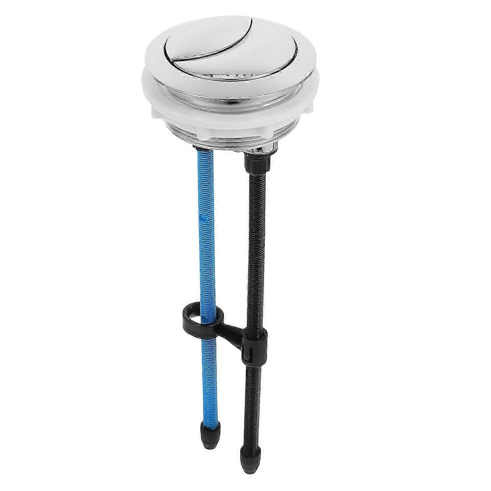 Dual Push Flushing Toilet Button Silver ABS Cost-Saving Replacement compatible with Home Use