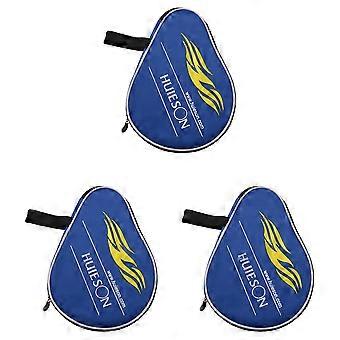 HUIESON 3 Piece Professional Ping Pong Case Cover with Balls Bag or Table Tennis Rackets Bat Bag Oxford(Blue)