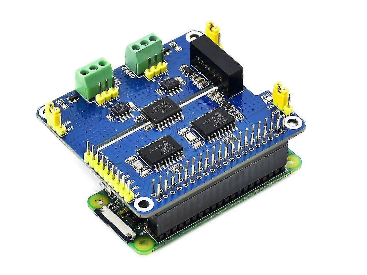 2-Channel Isolated CAN Bus Expansion HAT For Raspberry Pi 5/4B/3B/Zero/Zero W/Zero 2W, 2-Channel CAN Interface Module