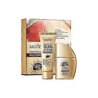 Protetor Solar FPS 60+, Protetor Solar Hidratante Leve com Proteção UV para Rosto, Proteção Solar Não Oleosa e Impermeável com Colágeno de Osso Dourado