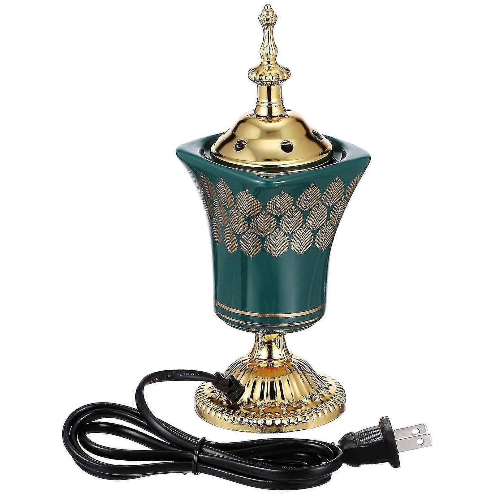 Green Ceramic Electric Incense Burner Set