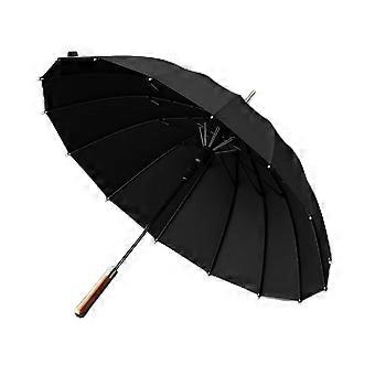 Windproof Long Umbrella with Ergonomic Wooden Handle, 16Rib Waterproof Business Golf Style