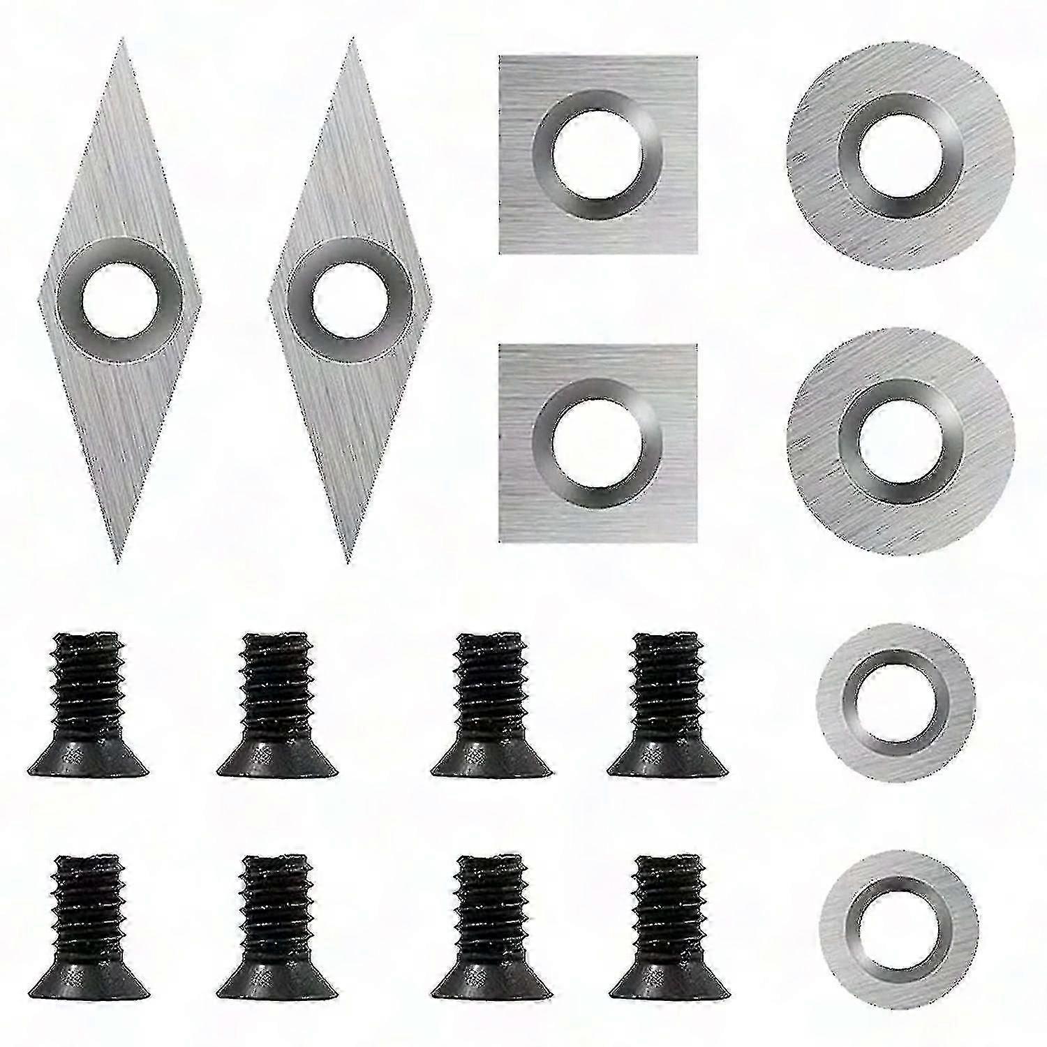 8pcs Carbide Turning Tool Inserts Sharp Durable Wood Lathe Replacement Cutters