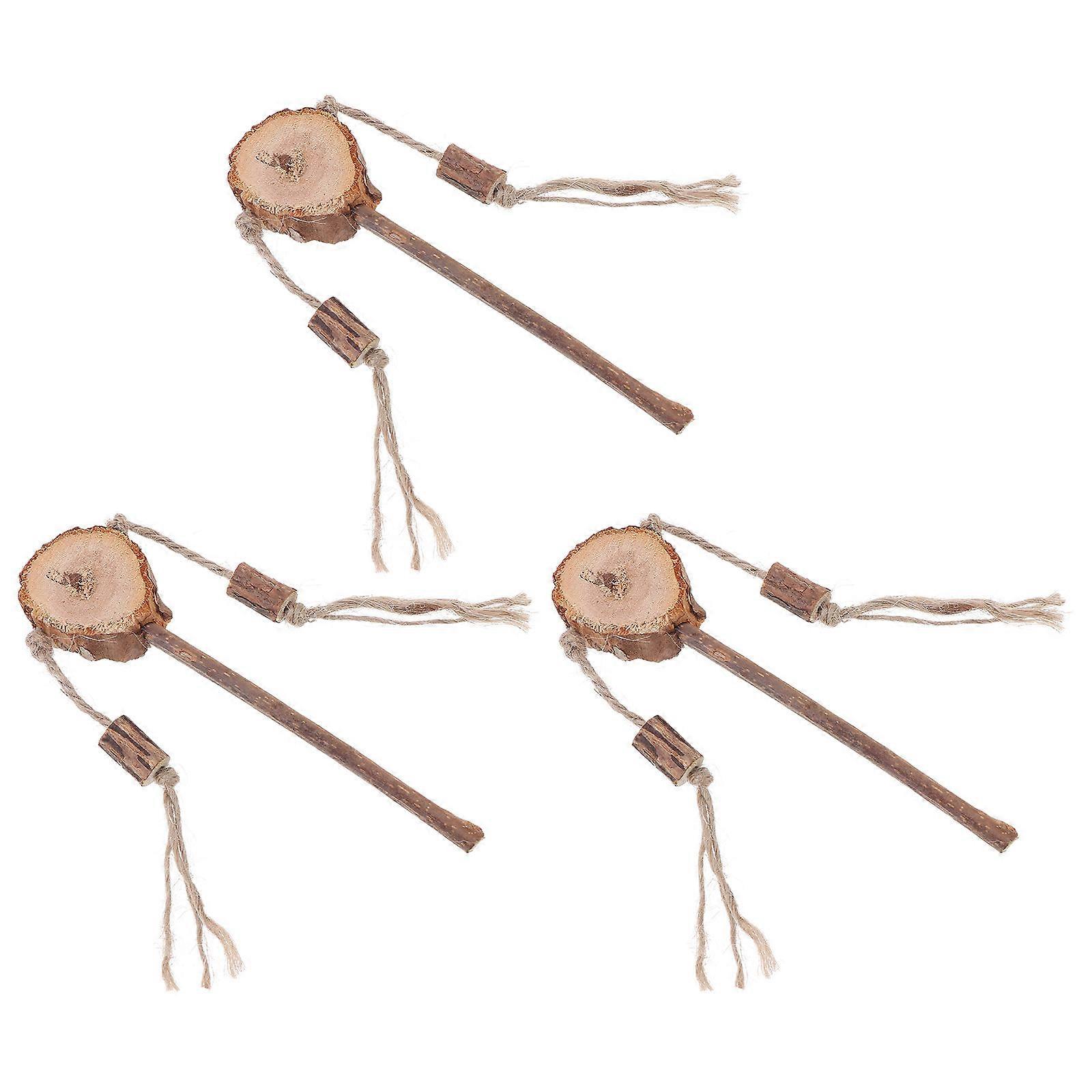 Rattle-Drum Shape Cat Teasing Sticks for Interactive Use 3Pcs