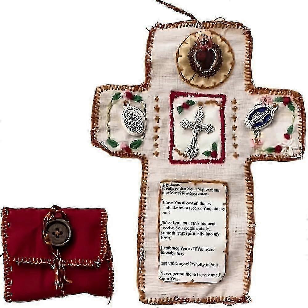 Foldable Textile Prayer Bag With Cross