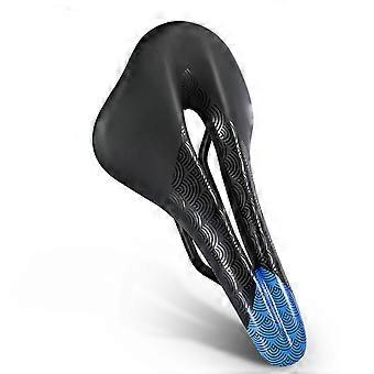 Bike Seat Cushion Shock Absorbing Breathable Comfortable PU High Elasticity Bike Saddle Replacement Black Blue Free SizeYMQX)