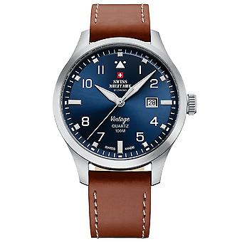 Wristwatch round with leather strap watch for Man Analog Quartz with cowskin bracelet SM34078.07