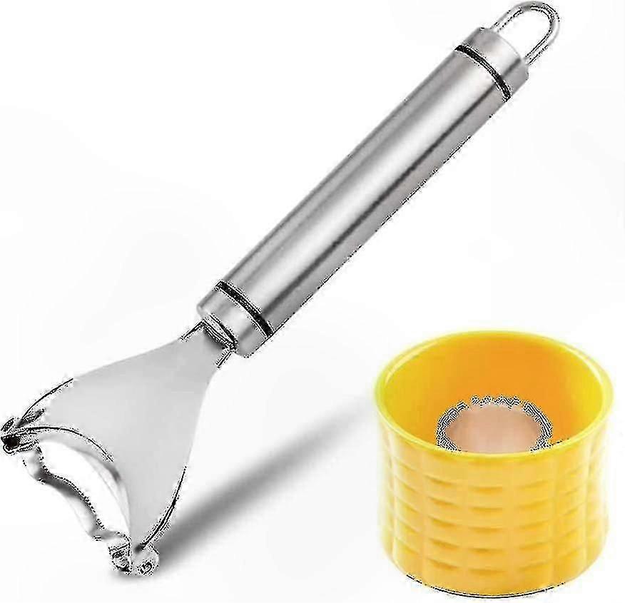 Kitchen corn kernel cutter, handheld corn kernel thresher, easily peels and threshes corn, durable mesh design, fast kernel threshing.