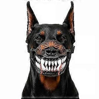 Focinheira de Monstro Cão Infernal, Focinheira Assustadora de Látex Natural para Fantasia de Cachorro, Ideal para Festa de Halloween e Cosplay.